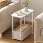 Rectangular Side Table With Fabric Basket And Storage, thumbnail 1 of 7