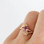 Cherry Blossom Pink Tourmaline And Diamonds Ring, thumbnail 8 of 12