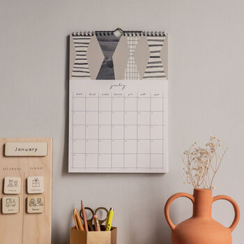 2024 Illustrated Patterned Wall Calendar, 9 of 12