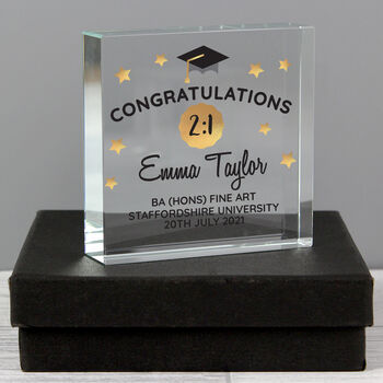 Personalised Congratulations Graduation Crystal Token, 2 of 4