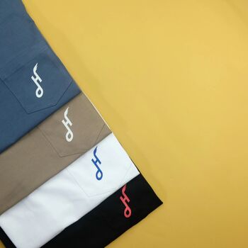 Hoy Downtown Pocket T Shirt White / Cobalt, 5 of 8