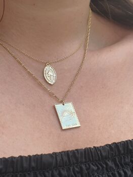 The Sun 14k Gold Plated Tarot Card Necklace, 2 of 5