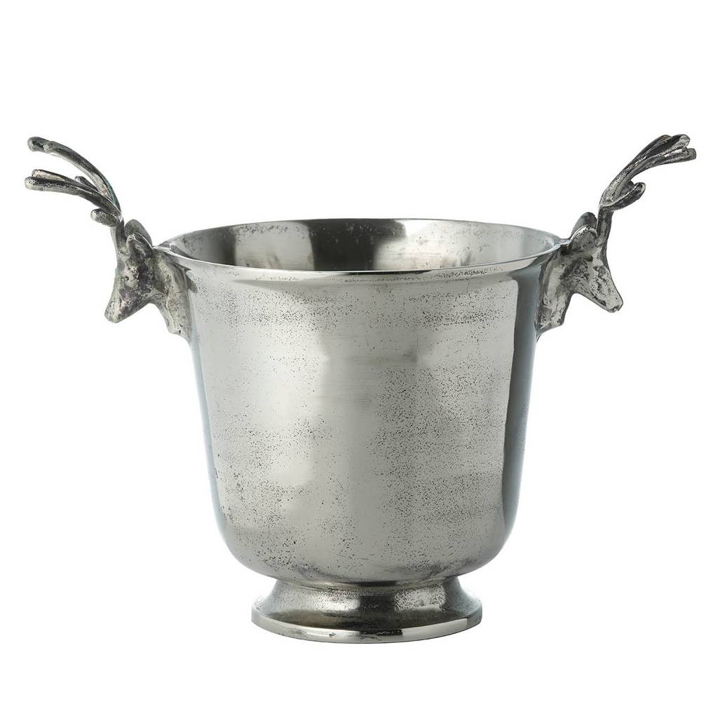 Antiqued Silver Stag Drinks Bucket By Ella James