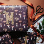 Woodland Mushroom Gift Wrap – Deep Plum Autumn Wrapping Paper For Christmas, Birthdays, Weddings And Special Occasions, thumbnail 1 of 4