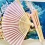 Elegant Pink Personalised Silk Hand Fan, thumbnail 1 of 12