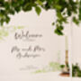 Foliage Wedding Welcome Sign In Frosted, thumbnail 8 of 8