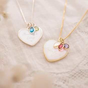 Mother Of Pearl Family Heart Necklace Photo Set, 2 of 12