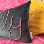 Jolly Embroidered Velvet Christmas Cushion, thumbnail 2 of 3