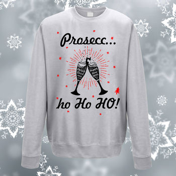 Prosecc Ho Ho Ho! Ladies Christmas Sweatshirt Jumper, 5 of 7