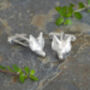 Diamond Eyes Fox Cufflinks In Sterling Silver, thumbnail 2 of 2