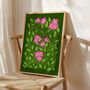 Botanical Patterned Art Print Green, thumbnail 3 of 4