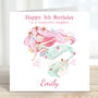 Personalised Mermaid Birthday Card, thumbnail 1 of 3