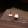 Sterling Silver Calico Cat Enamel Stud Earrings, thumbnail 5 of 10