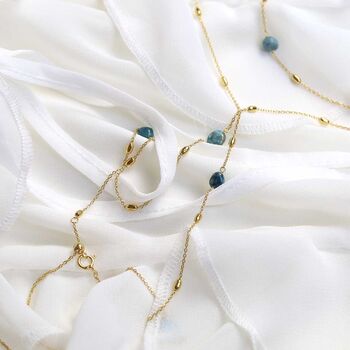 Sterling Silver Gold Plated Apatite Necklace/Bracelet, 3 of 5