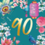 90th Birthday Floral Decorative Card, thumbnail 2 of 3