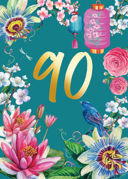 90th Birthday Floral Decorative Card, 2 of 3