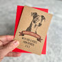 Personalised Whippet Dog Portrait Christmas Card, thumbnail 1 of 2