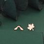 Mismatched Maple Seed And Maple Leaf Stud Earrings In Sterling Silver, thumbnail 7 of 12