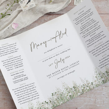 Whimsical Windsor Gatedfold Wedding Invitation, 2 of 7