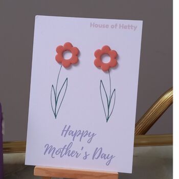 Mother's Day Daisy Stud Earrings And Presentation Card, 2 of 2