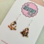 Gold, Silver And Red Christmas Tree Glitter Resin Earrings / Traditional Holiday Jewellery / Christmas Gift / Secret Santa Gift, thumbnail 9 of 10