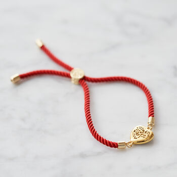 Love Heart Red Cord Bracelet, 6 of 7