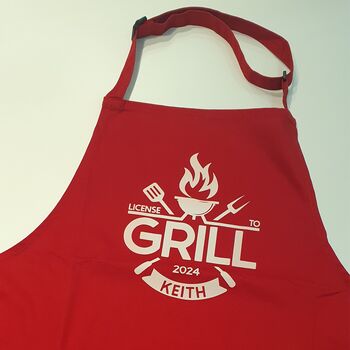 Personalised Licence To Grill Apron, 2 of 4