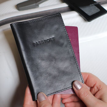 Personalised Initials Italian Leather Passport Holder, 8 of 12