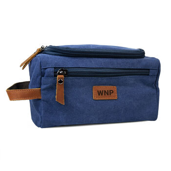 Personalised Jetsetter Blue Denim Wash Bag, 4 of 4