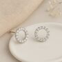 Sterling Silver And Cz Circle Stud Earrings, thumbnail 1 of 6