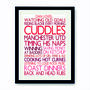 Personalised 'Favourite Things' Framed Print: Reds, thumbnail 1 of 6