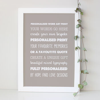 Personalised Mixed Typography Print, 2 of 5