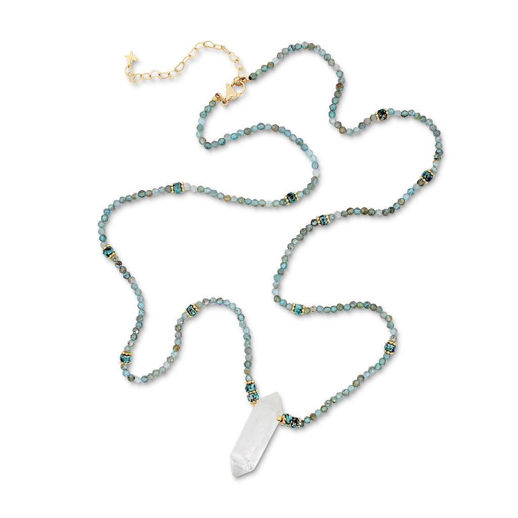 Apatite Natural Stone Quartz Charm Necklace