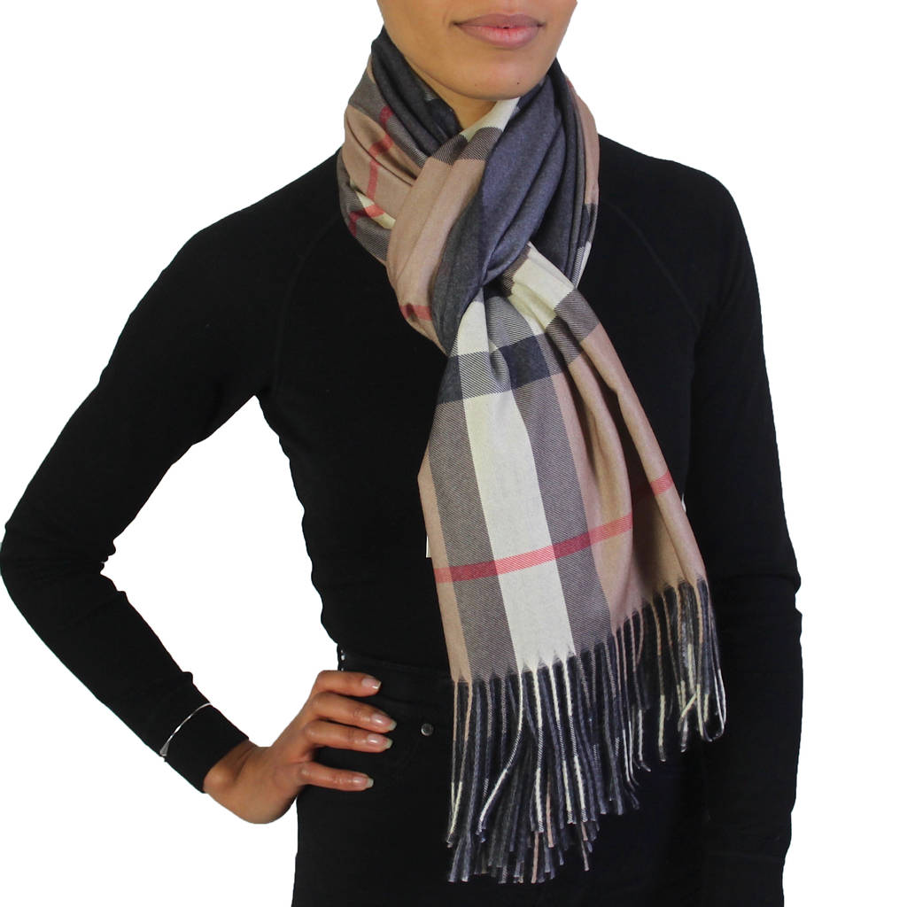 tartan cashmere scarf by my posh shop