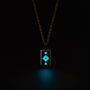 Blue Gaia Aqua Blue Glowing Pendant Necklace With Uv Keyring Torch, thumbnail 4 of 7