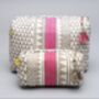 Sankari Stripe Pattern Cotton Washbag In Grey / Pink, thumbnail 11 of 12