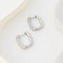 Crystal Encrusted Rectangular Hoop Earrings, thumbnail 1 of 6