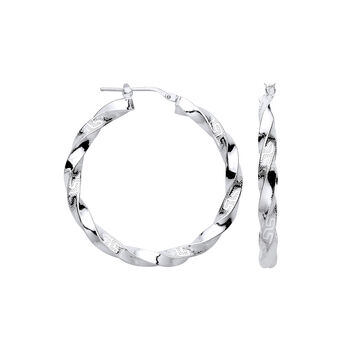 Athena Grand Greek Key Sterling Silver Hoops, 2 of 3