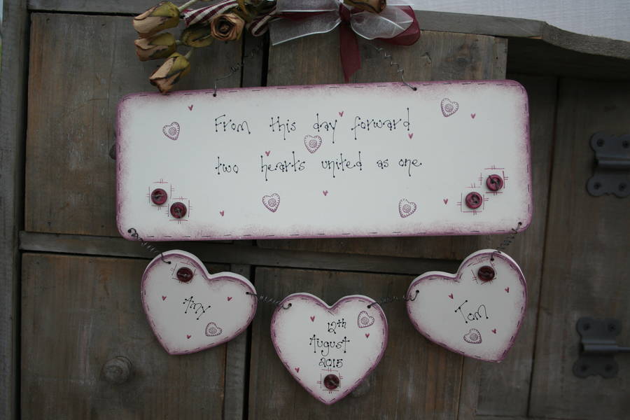 Personalised Handmade Wedding Plaque Keepsake By Primitive Angel