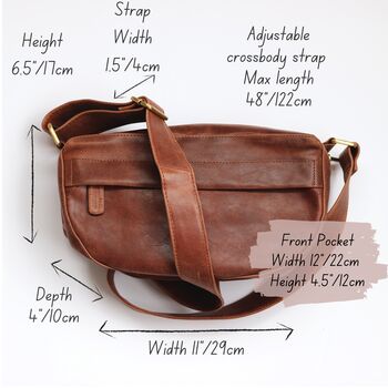 Brown Leather Crossbody Dumpling Bag, 6 of 6