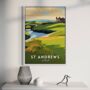 St Andrews Golf Course Poster – Golf Wall Art Print | Gift For Golfers, Dad, Husband, Golf Gift For Him, thumbnail 1 of 2