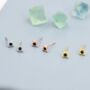 Sterling Silver Extra Tiny Dotted Cluster Black Cz Stud Earrings, thumbnail 5 of 12