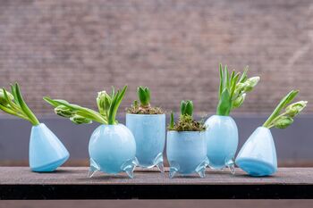 Evita Glass Vase Set Baby Blue, 3 of 5