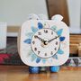 Daisy With Blue And White Petals Analogue Clock, thumbnail 1 of 7