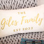 Personalised Family Name Velvet Cushion Gift For Home, thumbnail 2 of 3