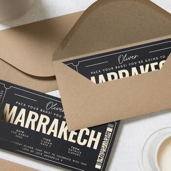 Personalised Marrakech Boarding Pass Gift Voucher, 7 of 9