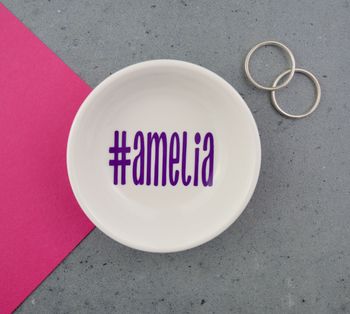 Hashtag # Personalised Mini Jewellery Dish Teenage Gift, 4 of 8