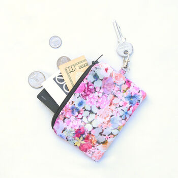 Tiny Blooms Silk Zipped Pouch, 2 of 4