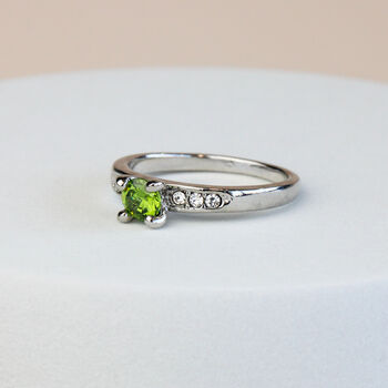 Colourful Crystal Wavy Band Silver Ring, 3 of 4
