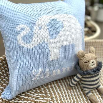 Personalised Knitted Elephant Cushion, 3 of 12